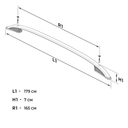 Relingi dachowe Ford Transit Courier II V769 2023- Czarny