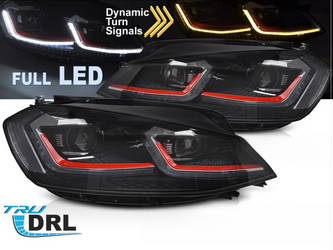 LAMPY PRZEDNIE REFLEKTORY FULL LED RED SEQ DRL VW GOLF VII 