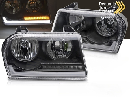 Lampy przednie Black LED do Chrysler 300 05-08