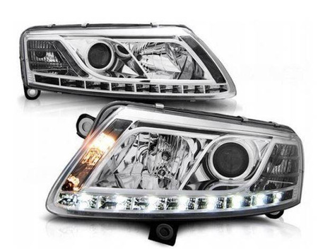 Lampy przednie reflektory Audi A6 C6 CHROM swiatła