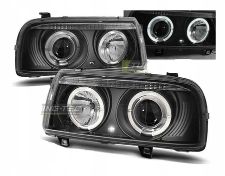 Lampy reflektory Vw Vento 92-98 ringi black