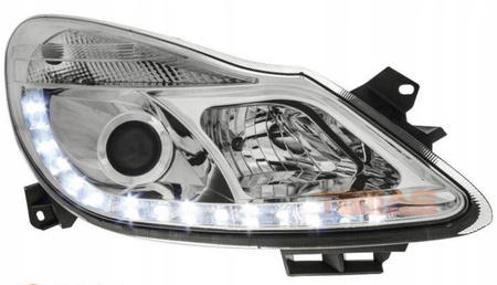 Reflektory lampy przednie Opel Corsa D Chrome Dayl