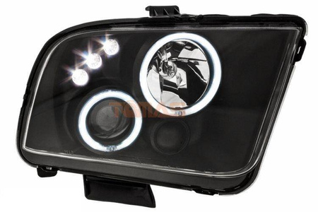 Lampy przednie reflektory Ford Mustang Ringi Black
