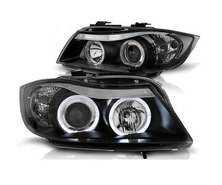 Reflektory lampy przednie BMW E90/E91 BLACK RINGI