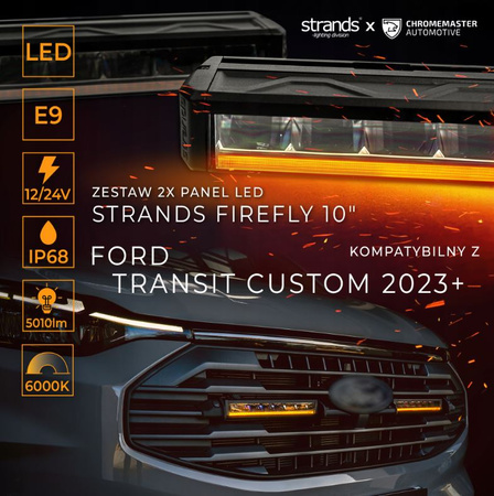 LED BAR Zestaw lamp oświetlenie LED w grill do FORD TRANSIT CUSTOM 2023-