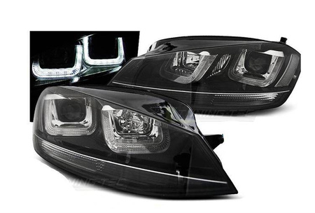Lampy przednie Vw Golf VII 7 12-17 black led drl