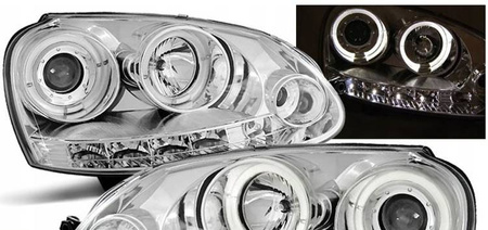 Lampy reflektory vw golf v 5 03-09 ringi chrome