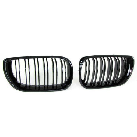 GRILL NERKI BMW E46 01-05 DOUBLE CZARNY POŁYSK
