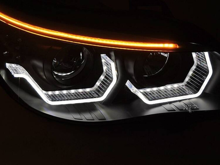 Reflektory ANGEL EYES LED 3D BLACK do BMW E60 E61 03-07