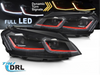 LAMPY PRZEDNIE REFLEKTORY HEADLIGHTS FULL LED RED SEQ DRL VW GOLF VII 