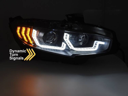 Lampy przednie do Honda Civic X '16-'21 black LED