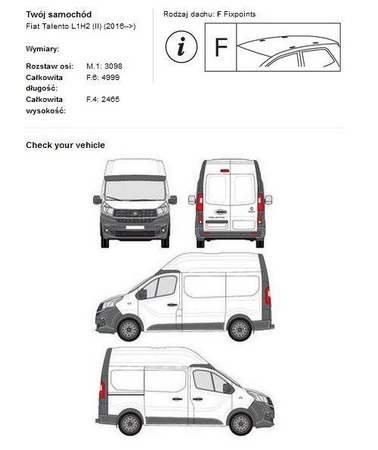 Bagażnik dachowy platforma Cruz Fiat Talento L1H2