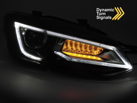 Lampy przednie LED do VW POLO V 9-17 black