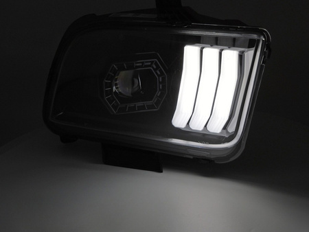 Lampy Przednie FORD MUSTANG 04-09 Tube Light Black
