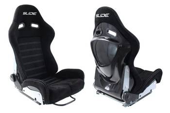 Fotel sportowy SLIDE X3 zamsz Black L