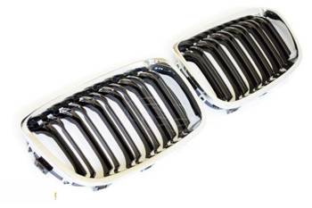 GRILL (NERKI) BMW F20 F21 11-15  BLACK-CHROM