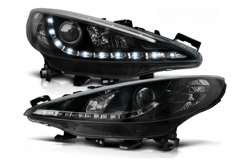 Lampy Peugeot 207 06-12 Black Led + Silniczki