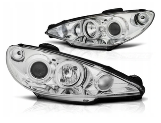 Lampy Reflektory Peugeot 206 02- Ringi Ccfl Chrome