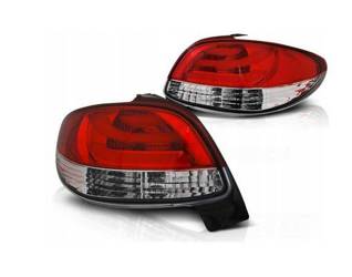 Lampy diodowe Peugeot 206 98- red white led bar