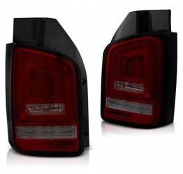 Lampy diodowe vw t5 10-15 red smoke full led dts