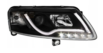 Lampy przednie AUDI A6 C6 xenon tube black drl