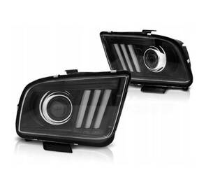 Lampy przednie Ford Mustang 04-09 tube light black