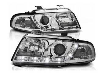 Lampy przednie reflektory Audi A4 B5 CHROM DAYLIGH