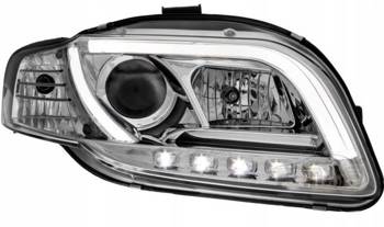 Lampy przednie reflektory Audi A4 B7 Led Tube Chro