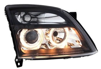 Lampy przednie reflektory Opel Vectra C ringi Czarne pasuje tez do Vectra C GTS