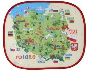 Osłona zaluzja przeciwsłoneczna na szybę mapa Polski 43×36 cm
