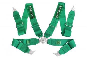 Pasy sportowe 4p 3" Green - Takata Replica harness