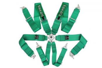 Pasy sportowe 6p 3" Green - Takata Replica harness