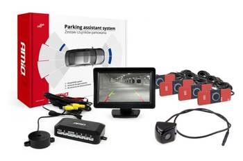Zestaw czujników parkowania TFT01 4,3" z kamerą HD-310 4 sensory czarne wewnętrzne