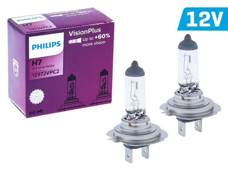 Żarówki H7 PHILIPS VisionPlus +60% 12V 55W