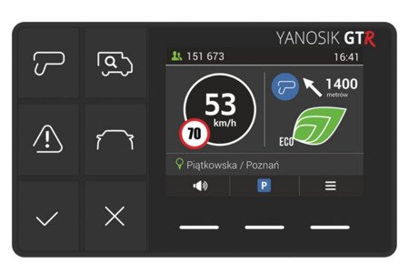 Antyradar wykrywacz asystent kierowcy Yanosik GTR S-Clusive