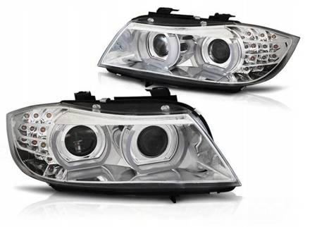 Bmw e90/e91 09-11 hid drl chrome led indicator