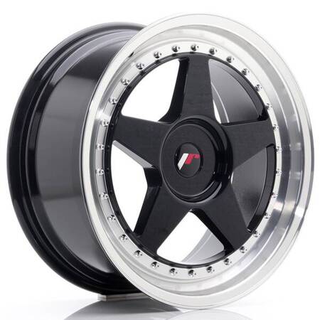 Felgi aluminiowe JR Wheels JR6 18x8,5 ET20-40 BLANK Glossy Black w/Machined Lip