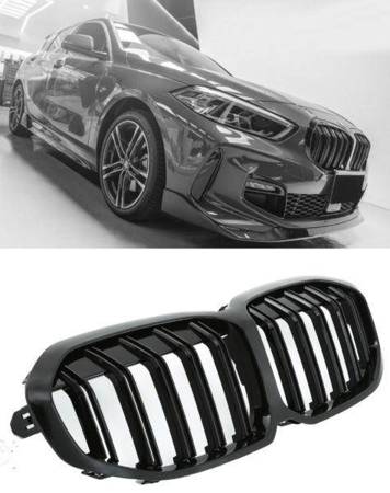 GRILL (NERKI) BMW 1 F40 F41 19- DOUBLE GLOSS BLACK