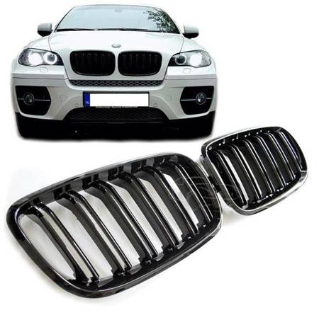 GRILL (NERKI) BMW E70 E71 DOUBLE M LOOK GLOSS BL.