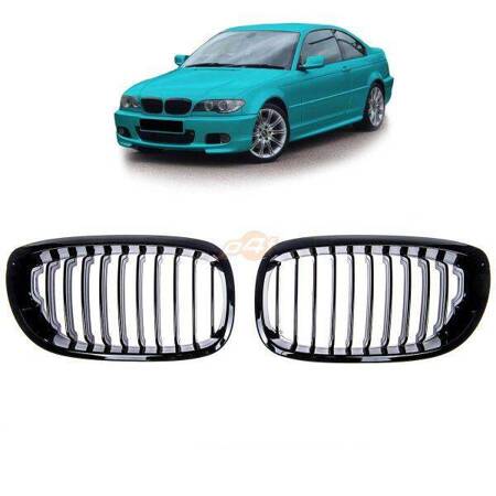 GRILLL BMW E46 COUPE CABRIO 03-06 SINGLE GLOSS BLA