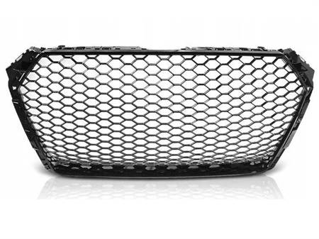 Grill atrapa AUDI A4 B9 15- GLOSSY BLACK RS-STYLE