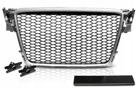 Grill nerki AUDI A4 B8 08-11 SILVER RS-STYLE