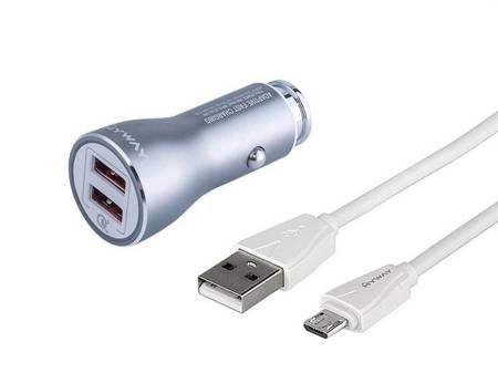 Ładowarka MYWAY 12/24V QC3.0 2x USB Auto -ID, max 4.2A + kabel USB > micro USB