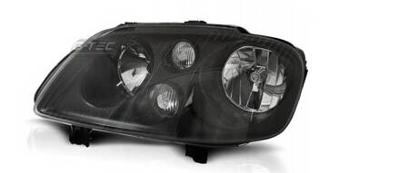 Lampa lewa reflektor black do vw touran caddy