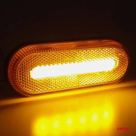 Lampa obrysowa LED AMiO OM-01-O owalna, pomarańczowa
