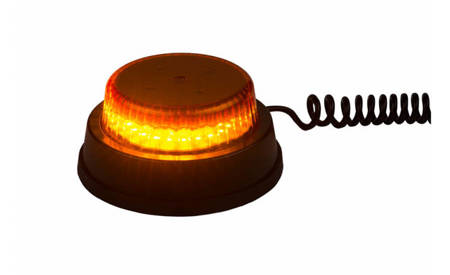 Lampa ostrzegawcza HOR 110B, diodowa 12/24 V (wersja z magnesem i przewodem spiralnym 2x0,75 mm2, długoć 4 m, tryb rotacyjny)