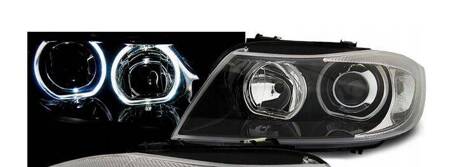 Lampy BMW E90 E91 05-11 ringi led black H7/H7 DEPO