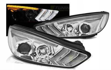 Lampy Ford Focus III mk3 15-18 chrome drl led dts