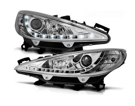 Lampy Peugeot 207 06-12 Chrome led + silniczki