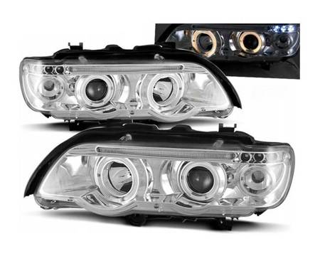 Lampy Reflektory Bmw X5 E53 99-03 Ringi Chrome